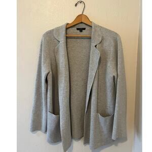 J. Crew Women's Gray  Merino Wool Blend Sweater Blazer Cardigan Size Small